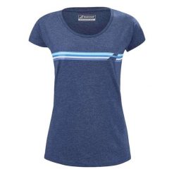 Koszulka tenisowa Babolat Exercise Stripes. Niebieskie t-shirty damskie BABOLAT, xs, bez wzorów, z bawełny, bez kołnierzyka. Za 60.00 zł.
