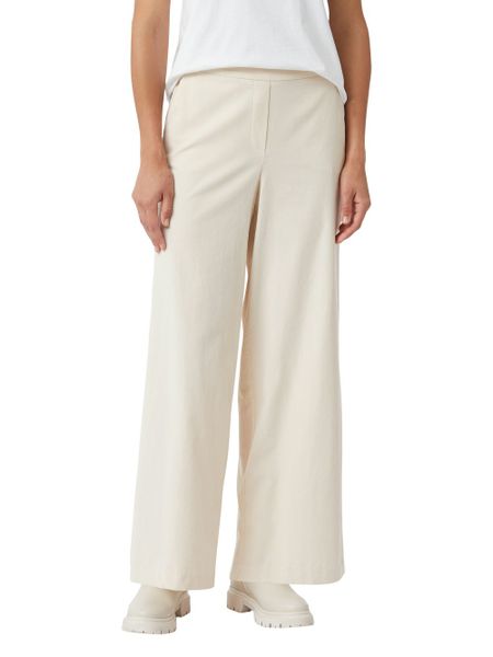 Comma casual identity spodnie z sztruksu Kobiety beżowy, 42. Brązowe spodnie materiałowe damskie comma casual identity, bez wzorów, z bawełny, casualowe. Za 279.95 zł.