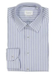 Eterna Koszula - Modern fit - w kolorze niebiesko-białym rozmiar: 44. Niebieskie koszule męskie Eterna, bez wzorów, z bawełny, bez kołnierzyka, bez ramiączek. Za 114.44 zł.
