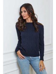 So Cachemire Sweter "Kirem" w kolorze granatowym rozmiar: M. Niebieskie swetry klasyczne damskie So Cachemire, m, z kaszmiru, bez kołnierzyka. Za 243.64 zł.