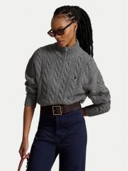 Polo Ralph Lauren Sweter 211972130501 Szary Regular Fit. Szare swetry klasyczne damskie Polo Ralph Lauren, xxl, z wełny, bez kołnierzyka. Za 1,299.00 zł.
