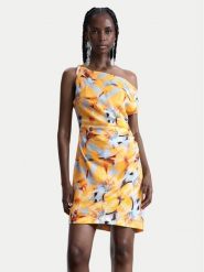 Desigual Sukienka letnia Sol 26SWVW50 Żółty Slim Fit. Żółte sukienki damskie Desigual, na lato, m, bez wzorów, z wiskozy, bez kołnierzyka, bez ramiączek. Za 489.99 zł.