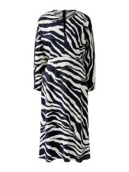 Oui Sukienka w kolorze kremowo-czarnym rozmiar: 36. Brązowe sukienki damskie Oui, bez wzorów, z wiskozy, bez kołnierzyka, bez ramiączek, midi. Za 174.84 zł.