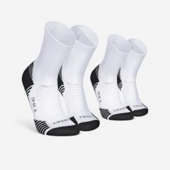Second Life - Skarpetki do biegania Kiprun Run 500 wysokie... - Stan Doskonały. Białe skarpetki męskie KIPRUN, bez wzorów, z dzianiny. Za 28.99 zł.