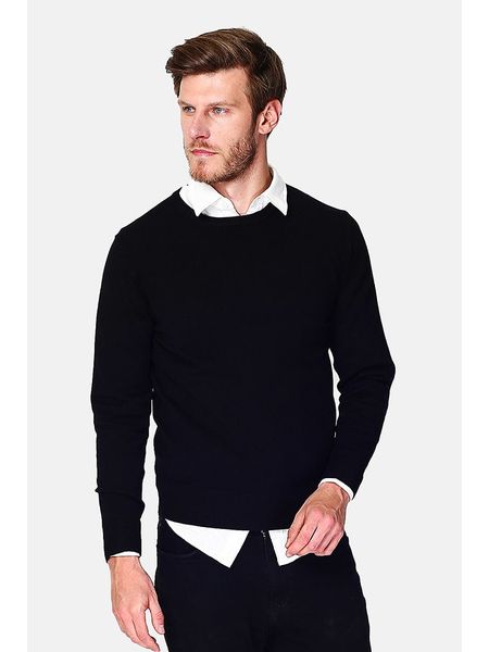 C& Jo Sweter w kolorze czarnym rozmiar: 48. Czarne swetry męskie C& Jo, bez wzorów, z kaszmiru, bez kołnierzyka. Za 166.88 zł.