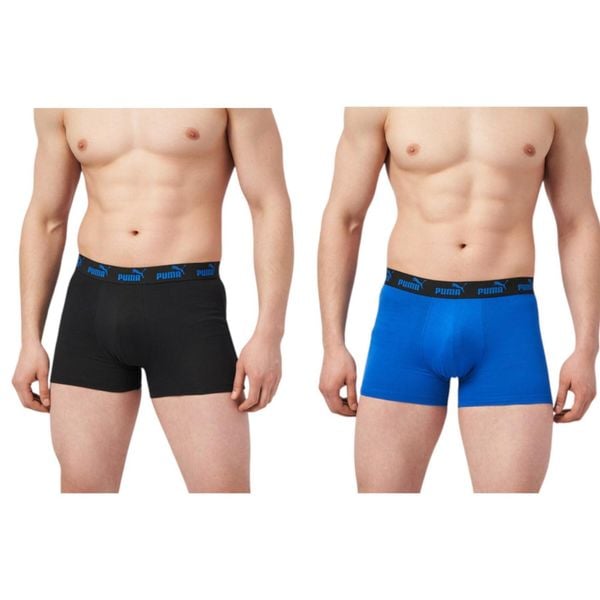 Bokserki majtki męskie Puma 2-Pack. Czarne bokserki męskie Puma, bez wzorów, z materiału. Za 59.00 zł.