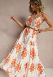 Pomarańczowa Rozkloszowana Sukienka z Wiskozy w Stylu Boho Terazi. Brązowe sukienki damskie Renee, na co dzień, na lato, m, bez wzorów, z wiskozy, boho, bez kołnierzyka, bez ramiączek, maxi, proste. W wyprzedaży za 63.99 zł.