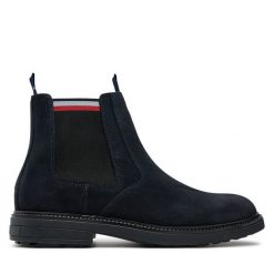 Sztyblety Tommy Hilfiger. Niebieskie sztyblety męskie Tommy Hilfiger, bez zapięcia. Za 599.99 zł.
