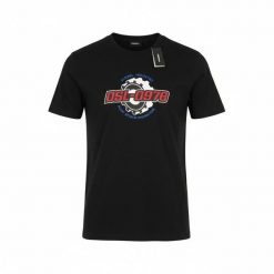 T-shirt męski Diesel T-diegos-k21 czarny, rozciągliwy trykot z logo. Czarne t-shirty męskie Diesel, m, bez wzorów, z bawełny, bez kołnierzyka. Za 249.99 zł.