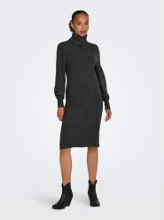 ONLY Sukienka dzianinowa 15309197 Szary Comfort Fit. Szare sukienki damskie Only, s, bez wzorów, z dzianiny, bez kołnierzyka, bez ramiączek. Za 199.99 zł.