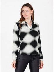 KEY LARGO Bluzka w kolorze biało-czarnym rozmiar: L. Białe bluzki damskie KEY LARGO, l, bez wzorów, z wiskozy, bez kołnierzyka, bez ramiączek. Za 82.64 zł.