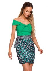 Made of emotion Spódnica w kolorze zielono-jasnoróżowym rozmiar: XXL. Różowe spódniczki damskie Made Of Emotion, xxl, bez wzorów, mini, proste. Za 79.21 zł.