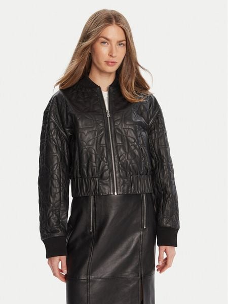 HUGO Kurtka skórzana Lesana 50542331 Czarny Relaxed Fit. Czarne kurtki damskie Hugo, l, bez wzorów, ze skóry, bez kaptura. Za 1,139.00 zł.