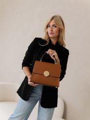 Lia Biassoni Skórzana torebka "Ensa" w kolorze karmelowym - 26 x 22 x 12 cm rozmiar: onesize. Brązowe torebki klasyczne damskie Lia Biassoni, bez wzorów, z materiału, bez dodatków. Za 304.99 zł.