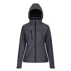 Softshell Z Kapturem Damski Venturer. Czarne kurtki softshell damskie Regatta, m, bez wzorów, z materiału, z kapturem. Za 189.99 zł.