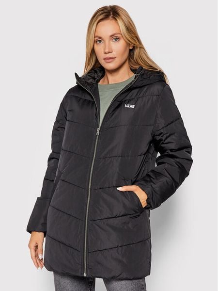 Vans Kurtka zimowa Foundry VN0A5JNM Czarny Regular Fit. Czarne kurtki damskie Vans, na zimę, xxl, bez wzorów, z syntetyku, bez kaptura. Za 429.99 zł.