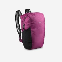 Plecak trekkingowy Forclaz Travel 20 l wodoodporny. Czarne plecaki damskie FORCLAZ, bez wzorów, z materiału. Za 59.99 zł.