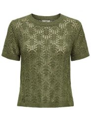 JDY Koszulka dzianinowa w kolorze khaki rozmiar: L. Brązowe t-shirty damskie JDY, l, bez wzorów, z dzianiny, bez kołnierzyka. Za 65.85 zł.