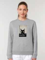 WOOOP Bluza "Kitty Mugshot" w kolorze szarym rozmiar: L. Szare bluzy z nadrukiem damskie Wooop, l, z bawełny. Za 108.99 zł.