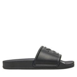 Klapki Off-White. Czarne klapki damskie OFF-WHITE, bez wzorów, bez obcasa. Za 529.99 zł.