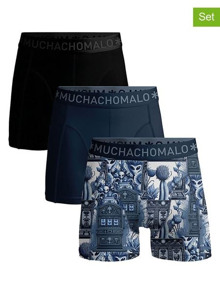 Muchachomalo Bokserki (3 pary) w kolorze niebiesko-czarnym rozmiar: XL. Czarne bokserki męskie Muchachomalo, bez wzorów. Za 114.95 zł.