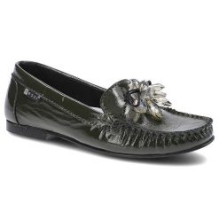 Zielone Mokasyny Nessi Damskie Eleganckie Obuwie. Zielone mokasyny damskie Nessi, ze skóry. Za 259.00 zł.