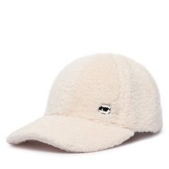 Czapka z daszkiem KARL LAGERFELD. Białe czapki z daszkiem damskie Karl Lagerfeld, bez wzorów. Za 339.99 zł.