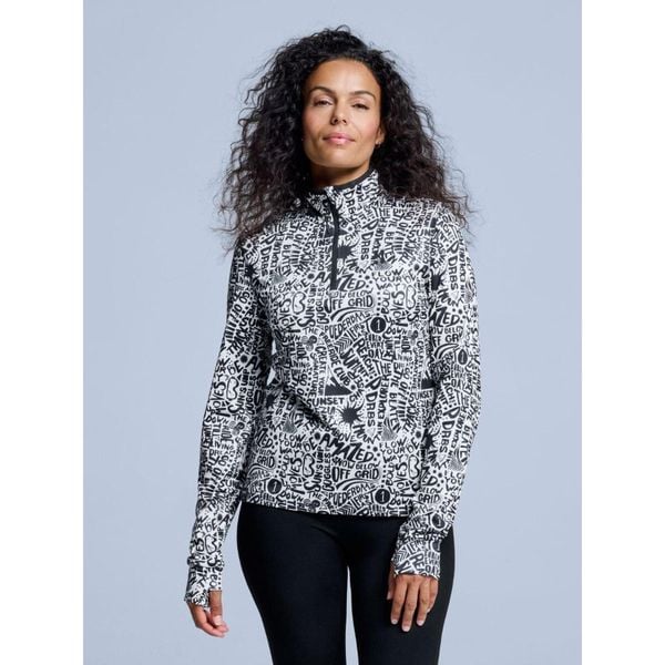 Bluza narciarska - Damska - Cabin Life - Biały/czarny. Białe bluzy bez kaptura damskie POEDERBAAS, xs, z elastanu. W wyprzedaży za 242.82 zł.