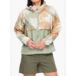 Kurtka przeciwwiatrowa damska Columbia Spire Valley Printed Windbreaker. Zielone kurtki damskie Columbia, bez wzorów, z softshellu, bez kaptura. Za 193.99 zł.
