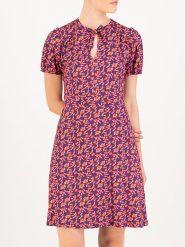 Blutsgeschwister Sukienka "Fluffy Romance" w kolorze fioletowo-pomarańczowym rozmiar: XL. Pomarańczowe sukienki damskie Blutsgeschwister, na co dzień, s, bez wzorów, z wiskozy, klasyczne, bez kołnierzyka, bez ramiączek, mini, proste. Za 166.49 zł.