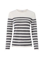 Marie Lund sweter z czystego kaszmiru Kobiety Kaszmir szary|biały, XS. Białe swetry klasyczne damskie Marie Lund, xs, z kaszmiru, bez kołnierzyka. Za 399.95 zł.