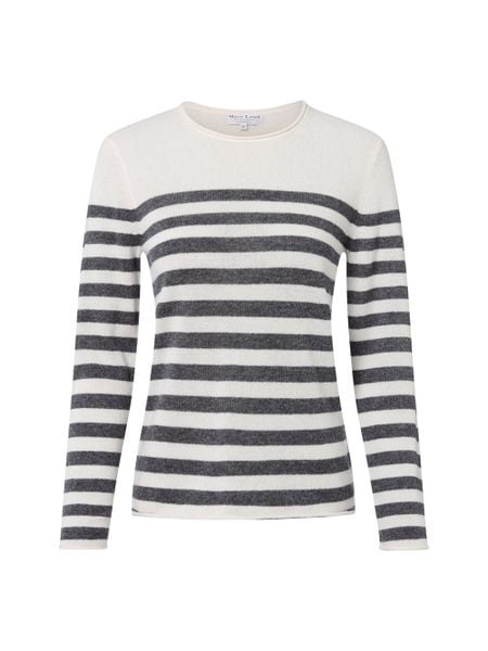 Marie Lund sweter z czystego kaszmiru Kobiety Kaszmir szary|biały, XS. Białe swetry klasyczne damskie Marie Lund, xs, z kaszmiru, bez kołnierzyka. Za 399.95 zł.