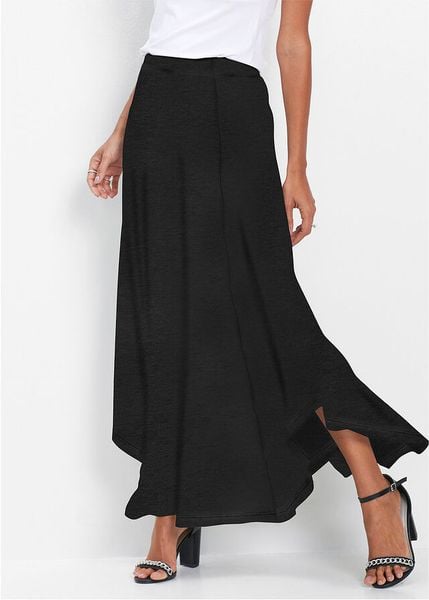 Spódnica z dżerseju z mieszanki wiskozy. Czarne spódniczki damskie bonprix, bez wzorów, z dżerseju, eleganckie, maxi. Za 129.99 zł.