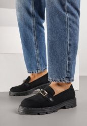 Czarne Mokasyny Ozdobione Klamrą Wildbluff. Czarne mokasyny damskie Born2be, z jeansu. Za 99.99 zł.