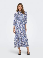 JDY Sukienka w kolorze biało-niebieskim rozmiar: M. Białe sukienki damskie JDY, m, bez wzorów, bez kołnierzyka, bez ramiączek, maxi. Za 173.99 zł.