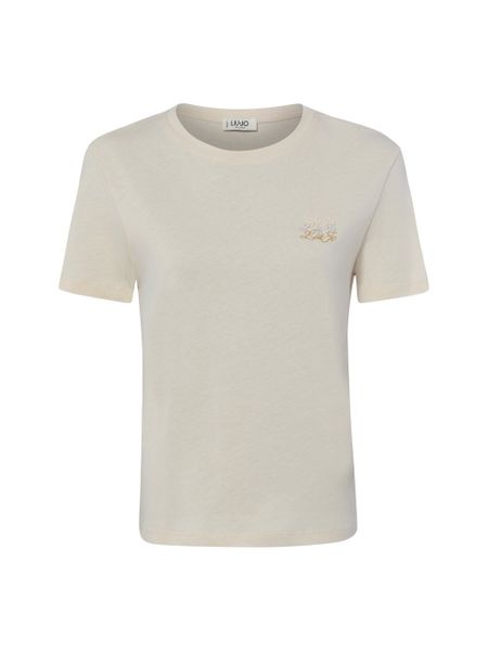 Liu Jo Collection Koszulka Kobiety Bawełna (100%) beżowy, L. Brązowe t-shirty damskie Liu Jo Collection, l, bez wzorów, z bawełny, bez kołnierzyka. Za 259.95 zł.