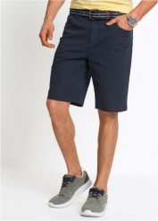 Bermudy ze stretchem Classic Fit. Białe szorty męskie bonprix, bez wzorów. Za 82.99 zł.