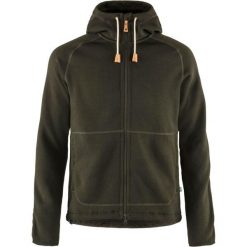 Bluza z kapturem Fjallraven Ovik Fleece Hoodie. Zielone bluzy z kapturem męskie Fjällräven, na lato, s, z bawełny. Za 689.69 zł.