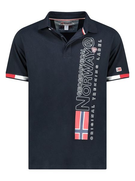 Geographical Norway Koszulka polo "Kogo" w kolorze granatowym rozmiar: M. Niebieskie koszulki polo męskie Geographical Norway, m, bez wzorów, z bawełny, bez ramiączek. Za 85.95 zł.