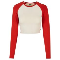 Damska ekologiczna koszulka crop z długim rękawem Urban Classics Retro Baseball. Białe t-shirty damskie Urban Classics, bez wzorów, z bawełny, bez kołnierzyka. Za 142.00 zł.