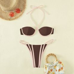 Bikini na szyję z regulowanymi zapięciami plażowe Corene. Białe bikini damskie Intica, bez wzorów. Za 149.00 zł.