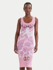 Versace Jeans Couture Sukienka codzienna 80HAO9P6 JS545 Różowy Slim Fit. Czerwone sukienki damskie Versace Jeans Couture, na co dzień, bez wzorów, z jeansu, bez kołnierzyka, bez ramiączek, proste. Za 1,369.00 zł.