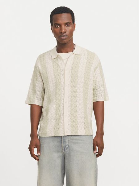 Jack & Jones Koszula Tyler 12272863 Écru Loose Fit. Koszule męskie Jack & Jones, m, bez wzorów, z bawełny, bez kołnierzyka, bez ramiączek. Za 109.99 zł.
