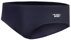 Slipy pływackie męskie Aqua Speed Ares. Niebieskie kąpielówki męskie Aqua-Speed, m, bez wzorów, z dzianiny, do pływania. Za 59.99 zł.