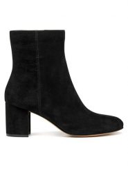 Geox Botki D Virnilisa 65 D56YYE 000ZT C9999 Czarny. Czarne botki damskie Geox, ze skóry, bez obcasa, na słupku, bez zapięcia. Za 539.99 zł.