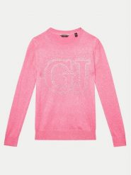 Guess Sweter J4YR00 Z3FP0 Różowy Regular Fit. Czerwone swetry dziewczęce Guess, z aplikacjami, z wiskozy, bez kołnierzyka. Za 129.99 zł.