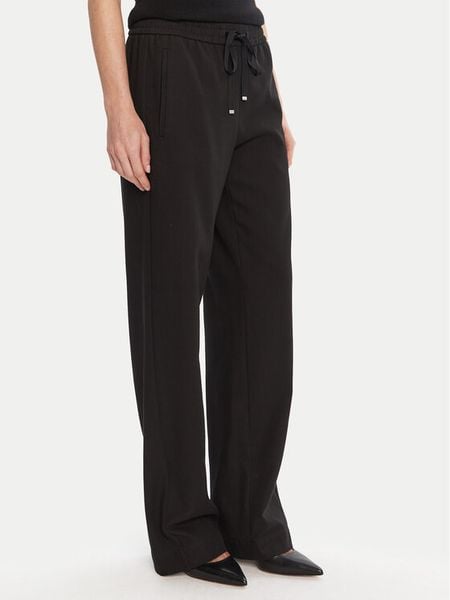 BOSS Spodnie materiałowe Tildina 50543268 Czarny Relaxed Fit. Czarne spodnie materiałowe damskie Boss, bez wzorów, z bawełny. Za 699.00 zł.