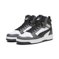 Buty męskie, sportowe Puma REBOUND v6. Szare buty sportowe na co dzień męskie Puma, z gumy, bez zapięcia, trekkingowe. Za 390.00 zł.