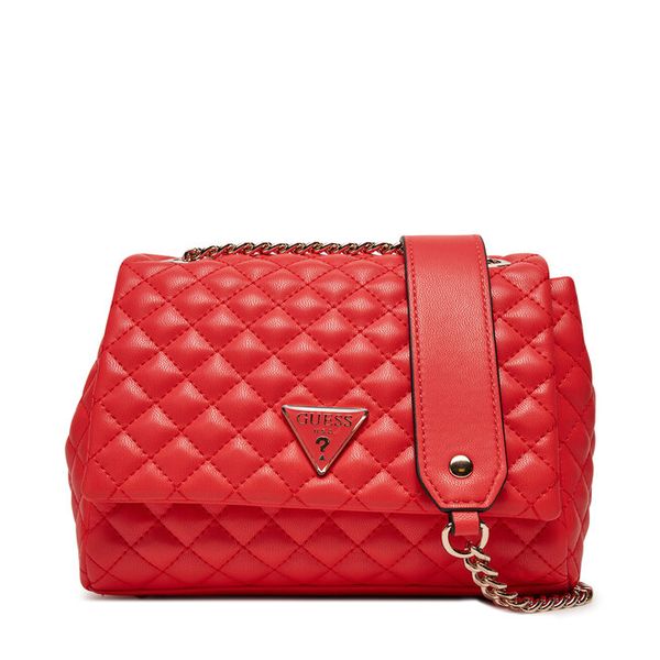Torebka Guess. Czerwone torebki klasyczne damskie Guess, z aplikacjami, wizytowe, bez kołnierzyka, bez ramiączek. Za 299.99 zł.