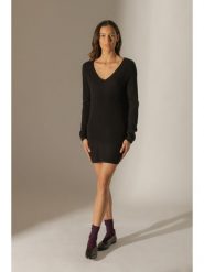 Perfect Cashmere Kaszmirowa sukienka dzianinowa "Garmouth" w kolorze czarnym rozmiar: S. Czarne sukienki damskie Perfect Cashmere, s, bez wzorów, z dzianiny, bez kołnierzyka, bez ramiączek, mini. Za 322.90 zł.